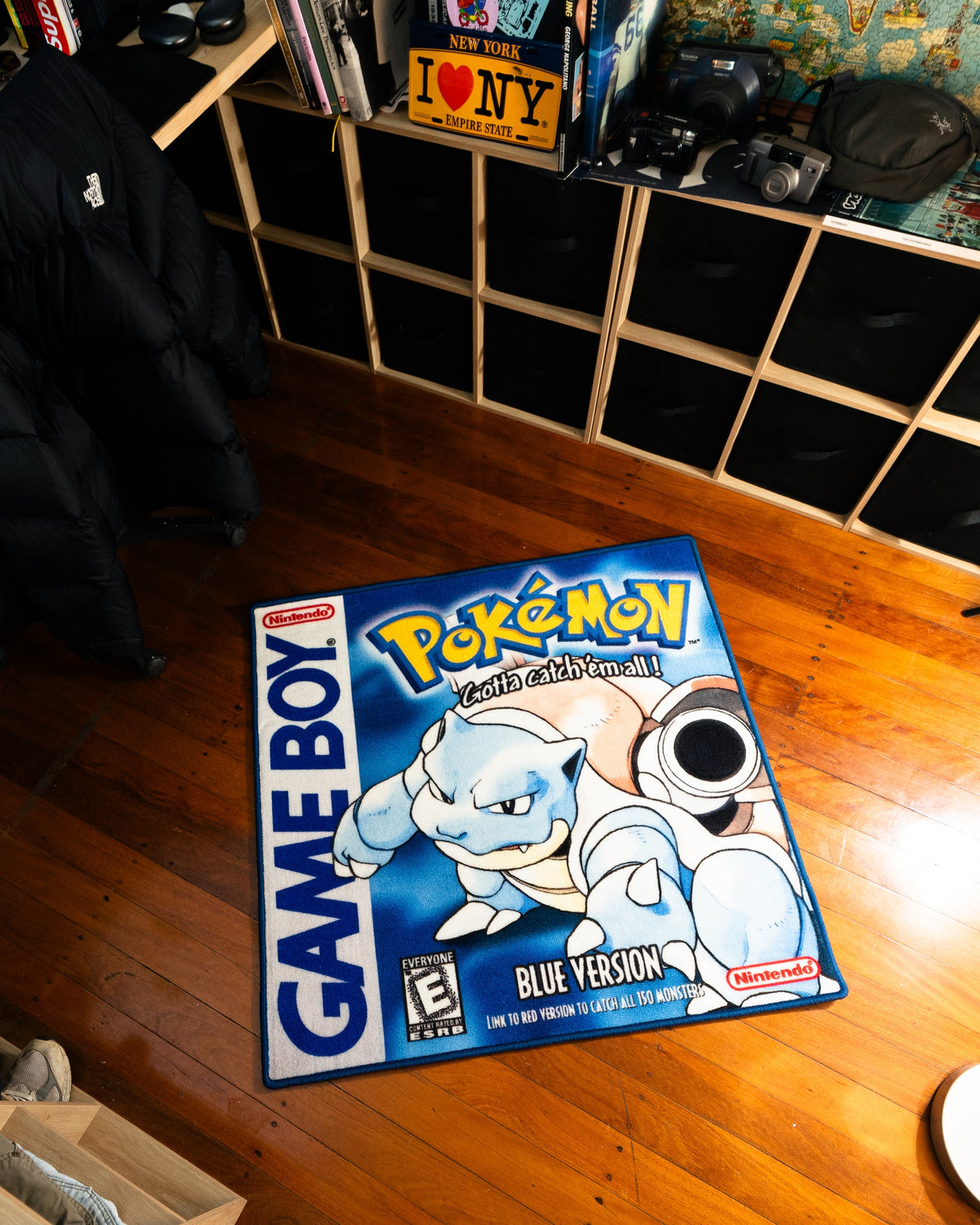 Pokemon Blue box art rug full view