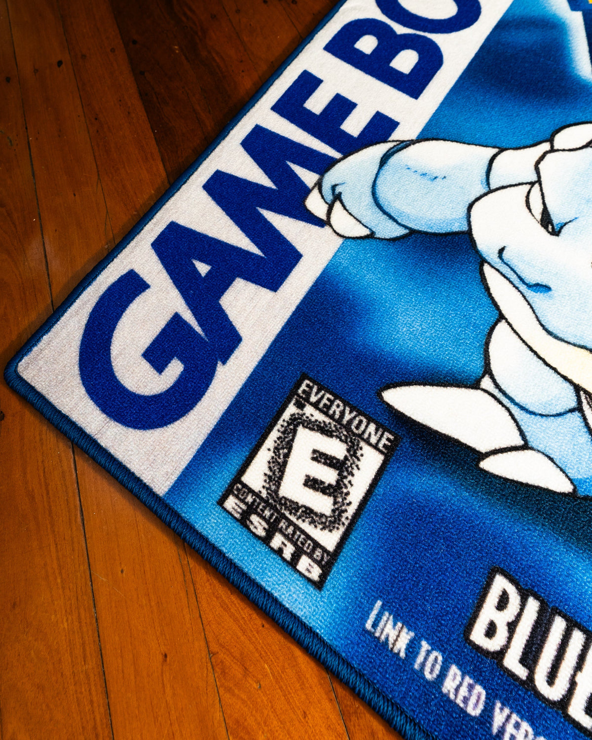 Pokemon Blue box art rug detail shot