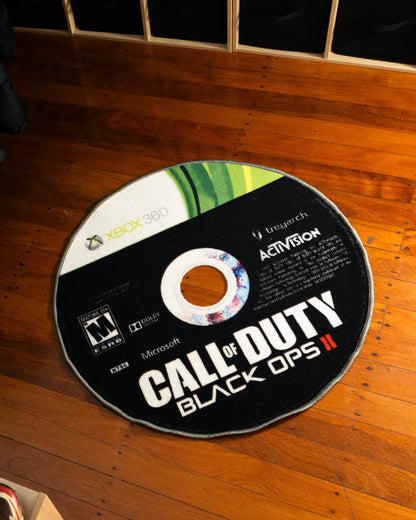Black Ops II disc rug close up on the printed surface