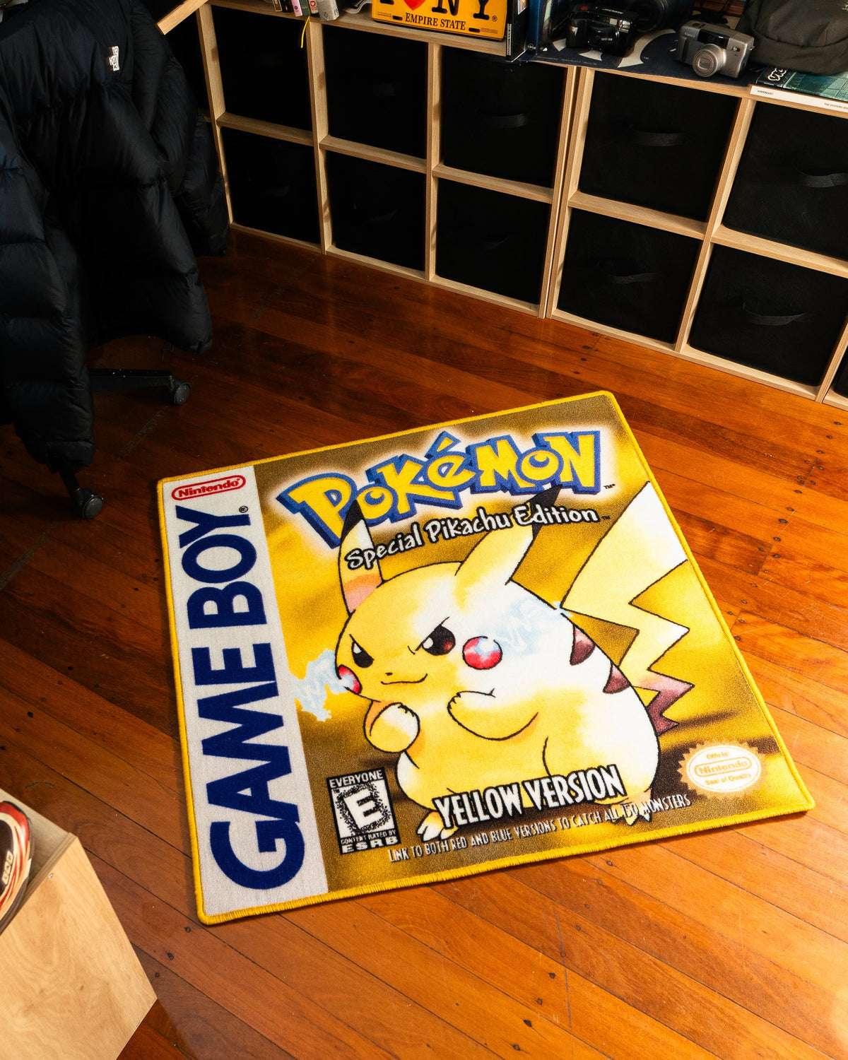 Pokemon Yellow box art rug detail shot