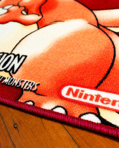 Pokemon Red box art rug in a bedroom