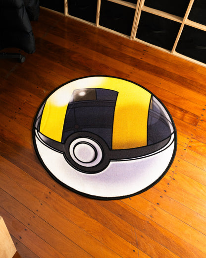 Ultra Ball round rug laid out on a floor
