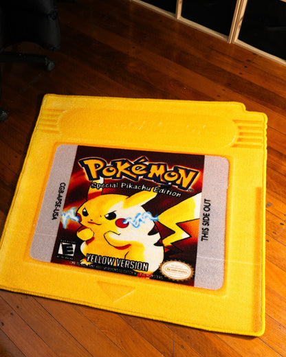 Pokemon Yellow cartridge cut-out rug detail shot